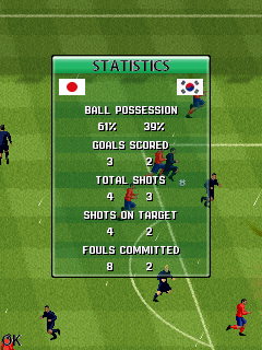 2014 FIFA World Cup Brazil (J2ME) screenshot: Match statistics