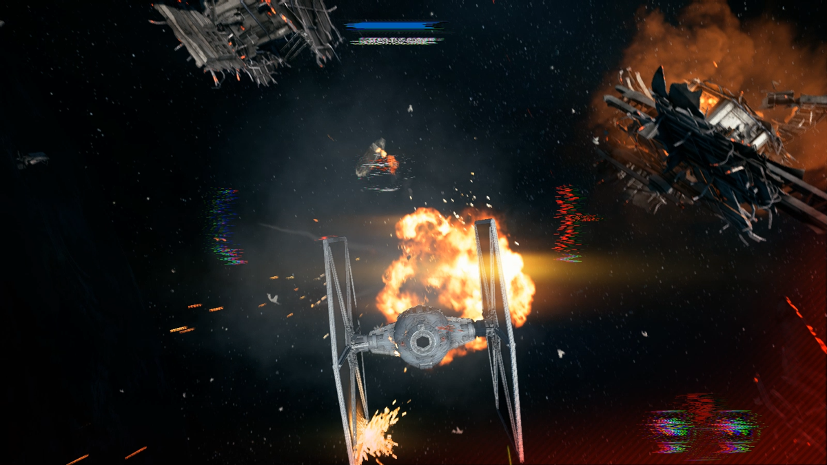Star Wars: Battlefront II (Windows) screenshot: Fighting rebel scum among Death Star debris.