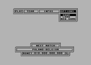 Trener (Commodore 64) screenshot: Game options