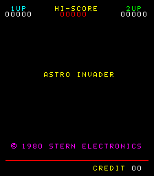 Astro Invader (Arcade) screenshot: Title screen