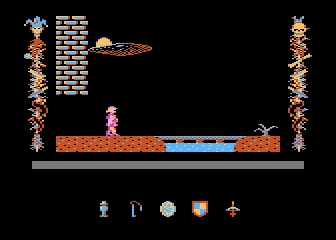 Gallahad (Atari 8-bit) screenshot: Castle surroundings