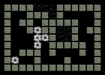 Microx (Atari 8-bit) screenshot: Time's up