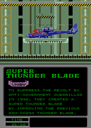 Super Thunder Blade (Arcade) screenshot: Off to battle.