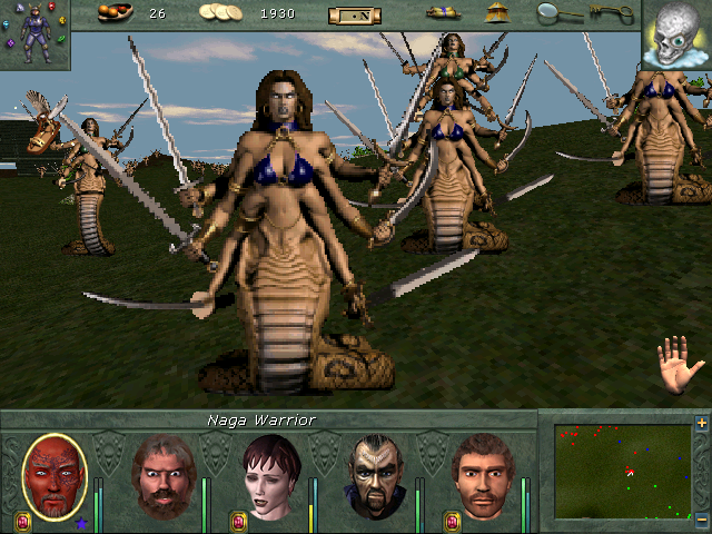 Might and Magic VIII: Day of the Destroyer (Windows) screenshot: These enemies drop skins when killed: "Naga hide"...