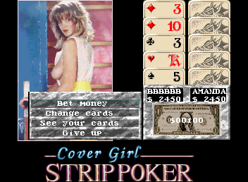 Cover Girl Strip Poker (Amiga) screenshot: One of the girls