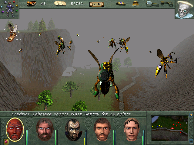Might and Magic VIII: Day of the Destroyer (Windows) screenshot: The party can even engage in aerial battle!