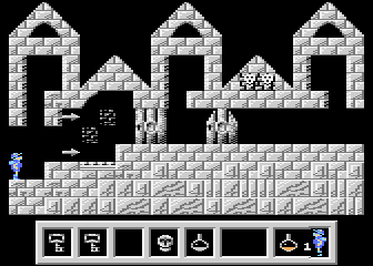 Deimos (Atari 8-bit) screenshot: Two closed doors