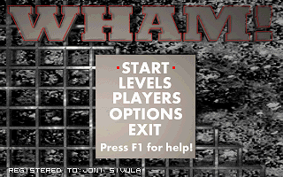 Wham! (DOS) screenshot: Main menu