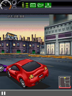 The Fast and the Furious: Fugitive 3D (J2ME) screenshot: Colliding with a car