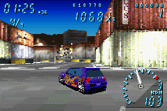 Need for Speed: Underground (Game Boy Advance) screenshot: In Drift Mode, improve your score making successive tight turns.