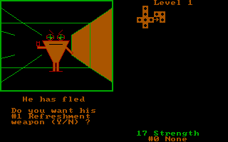 Lumpies of Lotis IV (DOS) screenshot: Defeated a refreshment-wielding Lumpy