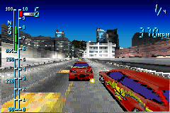 Need for Speed: Underground (Game Boy Advance) screenshot: Drag Race dispute: even with a speed of 370 km/h, the opponent(s) insists in take your leadership!