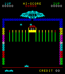 Astro Invader (Arcade) screenshot: Japanese version has slightly different layout