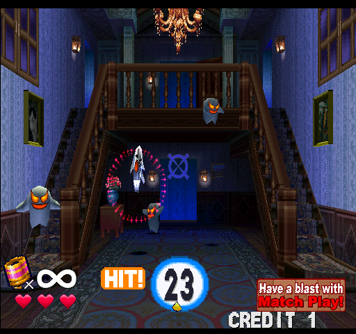Ghoul Panic (Arcade) screenshot: Keep shooting.