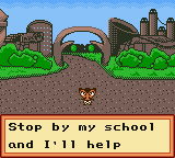Lil' Monster (Game Boy Color) screenshot: Stop in my school!