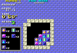 Puzznic (Arcade) screenshot: Move the block.
