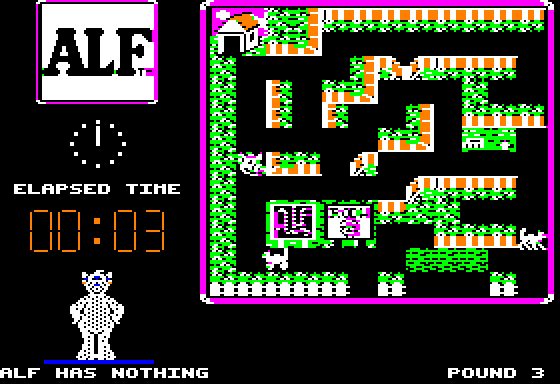 ALF: The First Adventure (Apple II) screenshot: Beginning the game