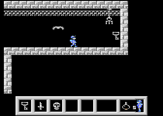 Deimos (Atari 8-bit) screenshot: Well guarded key