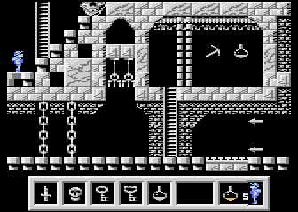 Deimos (Atari 8-bit) screenshot: Back to the top