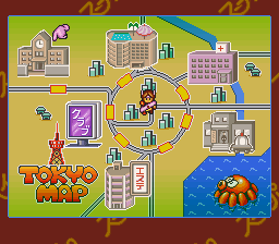 Bishōjo Janshi Suchie-Pai (SNES) screenshot: Tokyo Map