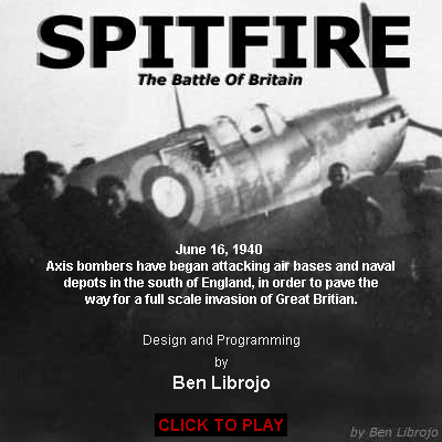 Spitfire: The Battle of Britain (Browser) screenshot: Title shot.