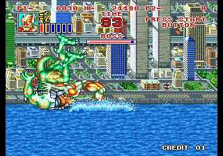 King of the Monsters 2: The Next Thing (Arcade) screenshot: You've thrown him.