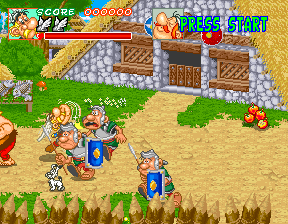 Astérix (Arcade) screenshot: Fight starts