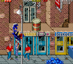 Ninja Gaiden (Arcade) screenshot: Hanging around.