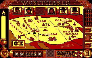 West Phaser (DOS) screenshot: ...and going after Quantrill (EGA)