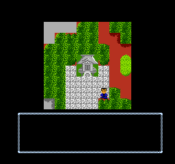Tantei Jingūji Saburō: Shinjuku Chūō Kōen Satsujin Jiken (NES) screenshot: ... and the this Shinto shrine off to the corner.