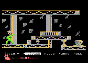 Kernaw (Atari 8-bit) screenshot: Attacked by ghost