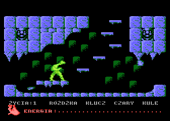 Kernaw (Atari 8-bit) screenshot: Climbing up