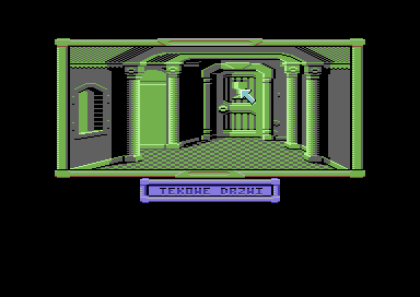 Klątwa (Commodore 64) screenshot: Teak doors