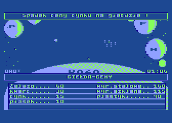 Constellation (Atari 8-bit) screenshot: Stock exchange