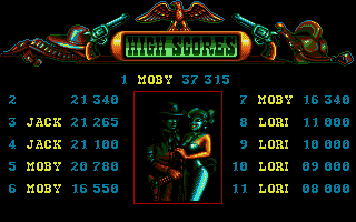 West Phaser (Atari ST) screenshot: High scores