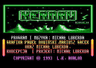 Kernaw (Atari 8-bit) screenshot: Title screen