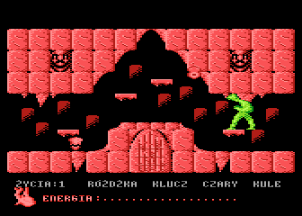 Kernaw (Atari 8-bit) screenshot: Ghost and eye - first check point