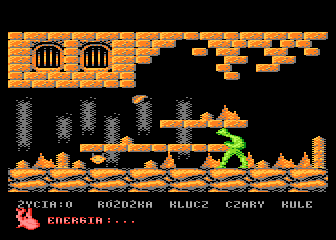 Kernaw (Atari 8-bit) screenshot: Flying head