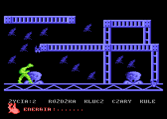 Kernaw (Atari 8-bit) screenshot: Bat and devil's head