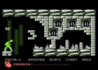 Kernaw (Atari 8-bit) screenshot: Going down under