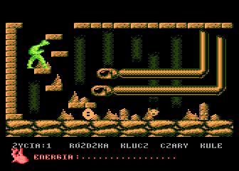 Kernaw (Atari 8-bit) screenshot: Devils's head and meatball