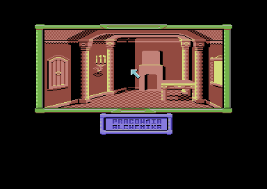 Klątwa (Commodore 64) screenshot: Alchemist's lab