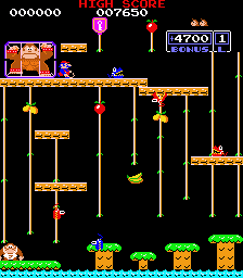Donkey Kong Junior (Arcade) screenshot: Stage 1