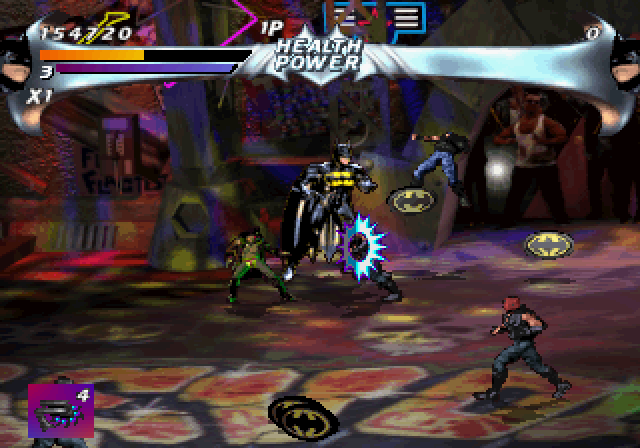 Batman Forever (SEGA Saturn) screenshot: Small villains to kick ass.