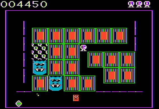 Drelbs (Apple II) screenshot: Complete all the boxes you can and they'll start transforming