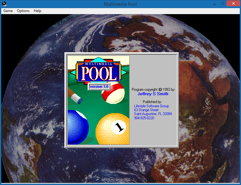 Multimedia Pool (Windows 3.x) screenshot: Title screen