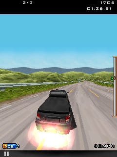3D Fast & Furious (J2ME) screenshot: Using nitro