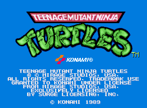 Teenage Mutant Ninja Turtles (Arcade) screenshot: Title screen