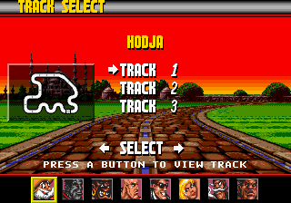 Street Racer (Genesis) screenshot: Choose a track