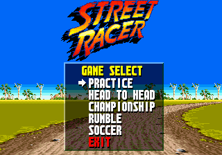 Street Racer (Genesis) screenshot: Choose game type